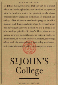 S1. John's College believes that the way to a liberal