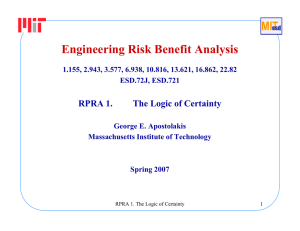 Engineering Risk Benefit Analysis RPRA 1. The Logic of Certainty