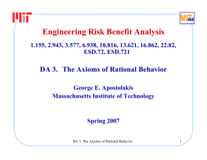 Engineering Risk Benefit Analysis DA 3. The Axioms of Rational Behavior