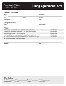 Tubing Agreement Form Participant Information