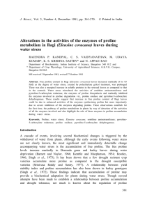 water stress Alterations in the activities of the enzymes of proline