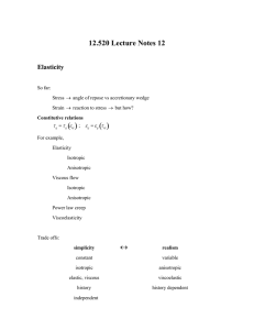 ( ) 12.520 Lecture Notes 12 Elasticity