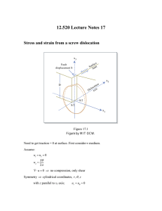 12.520 Lecture Notes 17 Stress and strain from a screw dislocation θ π