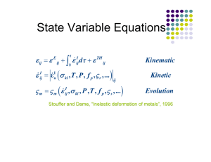 State Variable Equations ( ) ∫