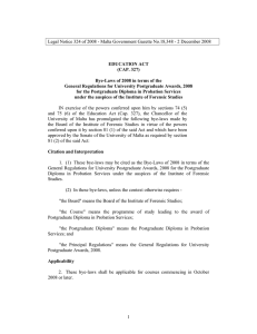 Legal Notice 324 of 2008 - Malta Government Gazette No.18,348 -...  EDUCATION ACT (CAP. 327)