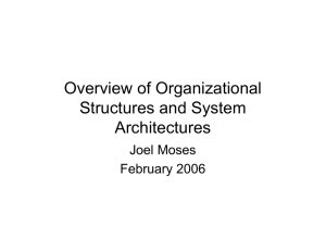 Overview of Organizational Structures and System Architectures Joel Moses