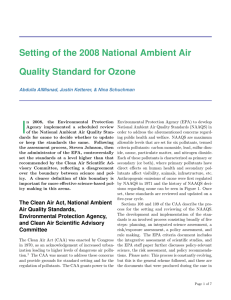 I Setting of the 2008 National Ambient Air Quality Standard for Ozone Abdulla