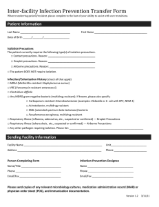 Inter-facility Infection Prevention Transfer Form