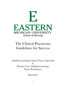 The Clinical Practicum: Guidelines for Success School&amp;of&amp;Nursing&amp;