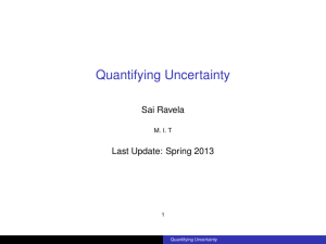 Quantifying Uncertainty Sai Ravela Last Update: Spring 2013 M. I. T