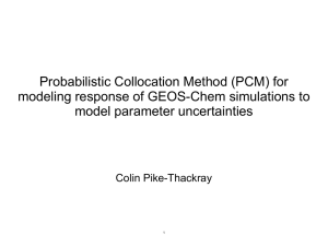 Probabilistic Collocation Method (PCM) for modeling response of GEOS-Chem simulations to