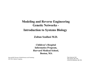 Modeling and Reverse Engineering Genetic Networks - Introduction to Systems Biology