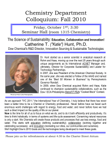 Chemistry Department Colloquium: Fall 2010 Catherine T. (&#34;Katie&#34;)