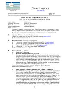 Council Agenda  June 9, 2014 10:00 a.m.