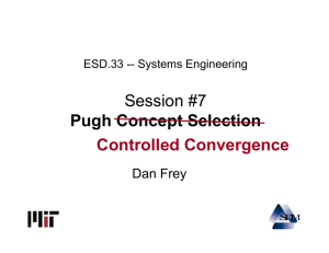 Session #7 Pugh Concept Selection Controlled Convergence Dan Frey