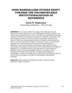 DOES MARSHALLESE STUDIES EXIST? TOWARDS THE UNCOMFORTABLE INSTITUTIONALIZATION OF DIFFERENCE