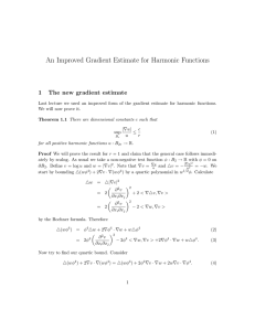 An Improved Gradient Estimate for Harmonic Functions 1