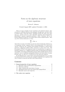 Notes on the algebraic structure of wave equations Steven G. Johnson