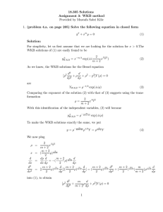 18.305 Solutions Assignment 3: WKB method Provided by Mustafa Sabri Kilic