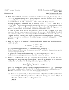 Integral Equations 18.307: M.I.T.  Department  of  Mathematics Spring  2006