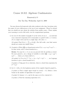 Course 18.312:  Algebraic Combinatorics Homework # 9