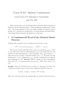 Course 18.312:  Algebraic Combinatorics April  15th,  2009