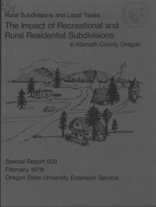 The Impact of Recreational and Rural Residential Subdivisions