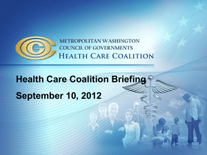 Health Care Coalition Briefing September 10, 2012
