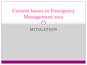 Current Issues in Emergency Management 2012 MITIGATION