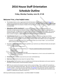 2016 House Staff Orientation Schedule Outline Friday, Monday-Tuesday, June 24, 27-28
