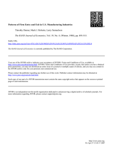 Patterns of Firm Entry and Exit in U.S. Manufacturing Industries