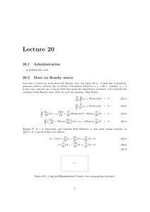 Lecture 20 20.1 Administration 20.2