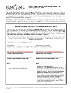 FAMILY EDUCATIONAL RIGHTS AND PRIVACY ACT (FERPA) RELEASE FORM