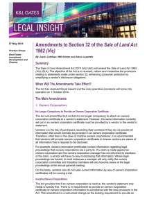 Sale of Land Act 1962 (Vic) Summary