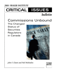 CRITICAL ISSUES bulletin Commissions Unbound