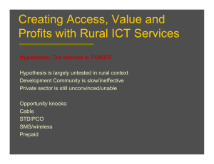 Creating Access, Value and Profits with Rural ICT Services