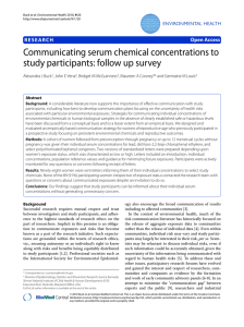 Communicating serum chemical concentrations to study participants: follow up survey Open Access