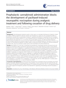 Prophylactic cannabinoid administration blocks the development of paclitaxel-induced neuropathic nociception during analgesic