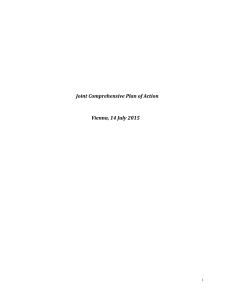 Joint Comprehensive Plan of Action  Vienna, 14 July 2015 1