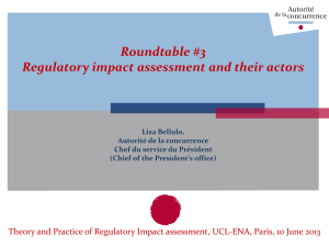 Roundtable #3 Regulatory impact assessment and their actors