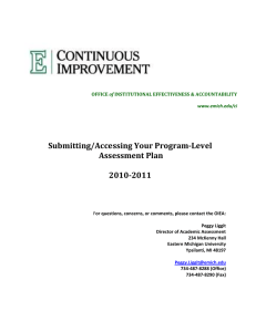Submitting/Accessing Your Program-Level Assessment Plan  2010-2011