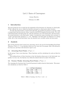 Lab 2:  Rates of Convergence 1  Introduction Jeremy Hurwitz