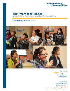 The Promotor Model A Model for Building Healthy Communities  A Framing Paper