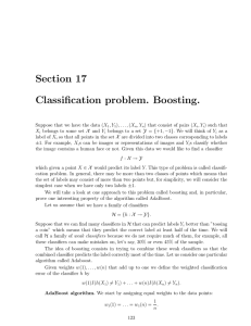 Section  17 Classiﬁcation  problem.  Boosting.