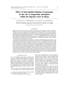 Effect of intraruminal infusion of potassium