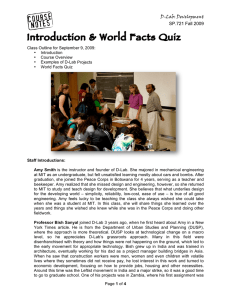 Introduction &amp; World Facts Quiz D-Lab: Development SP.721 Fall 2009