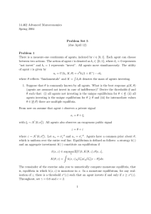 14.462 Advanced Maroeconomics Spring 2004 Problem  Set  5 (due April 12)