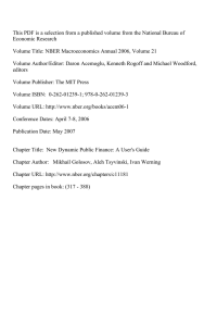 This PDF is a selection from a published volume from... Economic Research Volume Title: NBER Macroeconomics Annual 2006, Volume 21