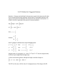 14.472 Problem Set 2 Suggested Solutions