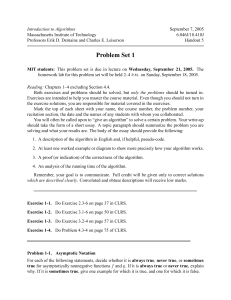 Introduction to Algorithms September 7, 2005 Massachusetts Institute of Technology 6.046J/18.410J